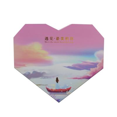 China Recyclable New Arrivals Luxury High End Custom Design Two Layer Eyeshadow Palette Heart Shape Box For Women for sale