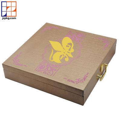 China Handmade Custom leatherette wooden box with handles for sale