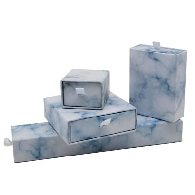 China Recyclable Luxury Design Sample Logo Handmade Cardboard Drawer Marble Jewelry Box Custom Packaging Available for sale