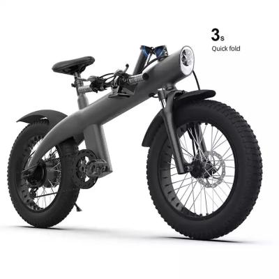 China NEW Q3 48V 750W 9.6Ah 20inch Foldable Fat Tire Aluminum Alloy Electric Bicycle Full Suspension for sale