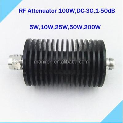 China RF coaxial fixed attenuator 100W, DC-3G, 1/3/6/10/20/30/40/50dB YA-100W-3-N for sale