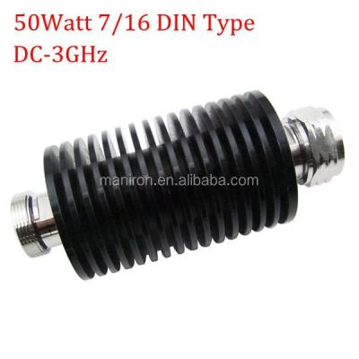 China attenuator 1/3/6/10/20/30/40/50dB, DC-3GHz DIN 30dB 50W type MA-50W-3-N for sale