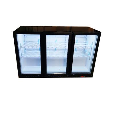 China High Quality Single-temp Back Bar Table Top Cooler Commercial Vertical 3-Door Refrigerator for sale