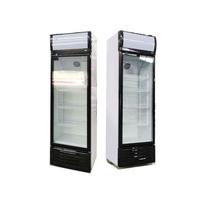 China Single-temperature Display Slim Cooler 150L Volume Visi Bar Fridge Small Beer Display Freezer for sale