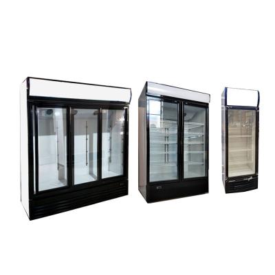 China Display glass door cooer supermarket single temperature large volume direct cooling upright cooler for sale