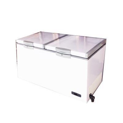 China 800L Single-temperature Double Open Doors Fridge Top Chest Freezer for sale