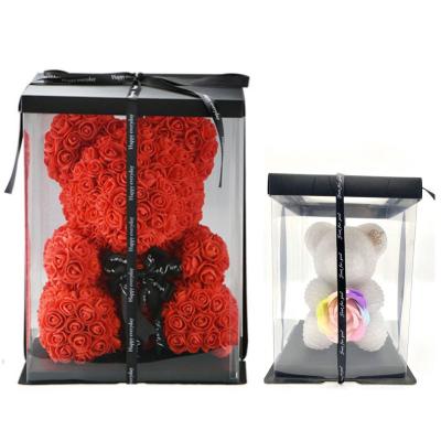 China PE Foam 25cm 40cm 60cm PE Foam Valentine's Day Gift Box Artificial Rose Teddy Bear for sale