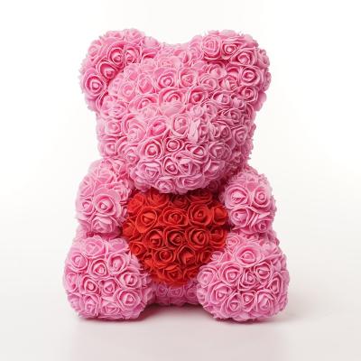 China Handmade Gift Teddy Rose Bears With China Natural Hit Touch Foam Roses Boxes for sale