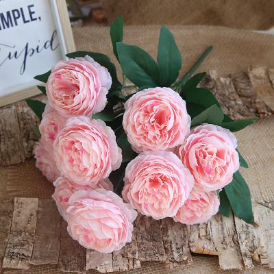 China Home Wedding Silk Peony Bouquet Artificial Flowers Wedding Bouquet Real Peony Touch Flower Christmas Decoration For Table Decoration for sale