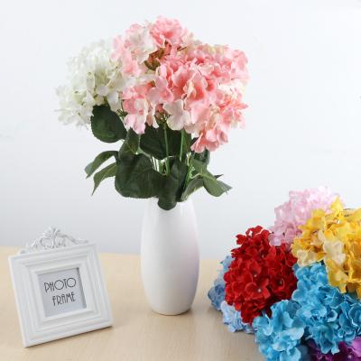 China Home Decoration 6 Heads High Quality Silk Hydrangea Flowers Simulation Hydrangea Artificial Flower for sale