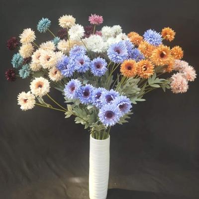 China decorative flowers & Braids 8 Heads Mini Chrysanthemum Fake Flowers Home Wedding Decoration Ball Artificial Chrysanthemum for sale