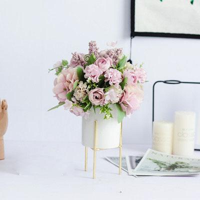 China Plastic Artificial Flower Wedding Home Off-the-Shelf Wedding Decoration Stage Indoor Decoration Potted for sale