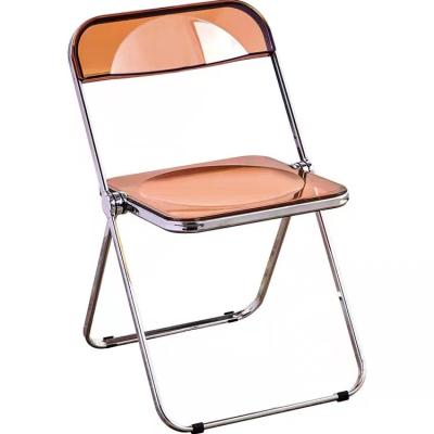 China Modern Outdoor Transparent Acrylic Garden Furniture White Plastic Folding Chair for sale