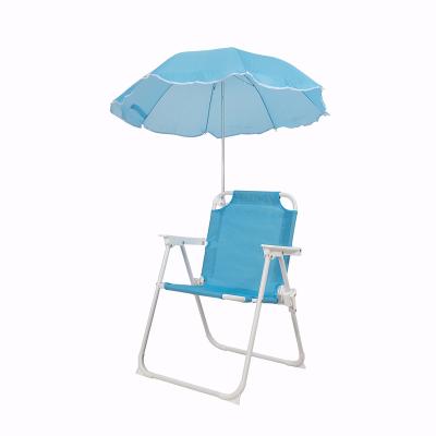 China Kids Camping Chair Easy-Carrying Outdoor Folding Beach Chair With Umbrella For Kids for sale