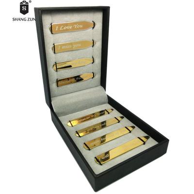 China Professional Custom In Gift Box 8 Pcs Different Gold Color Love Notes Stainless Steel Necklace Stays 4pcs - 2.2