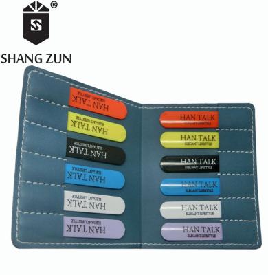 China Practical Manufacturers Produce Clothing Accessories Collar Stays For Men Colorful ABS Collar Stays Sets With PU Blue Wallet 12 PCS for sale