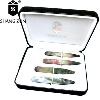 China Pearlescent Durable High Quality Custom Collarstays 4 Pieces In One Box Collarstays For Mens Shirt for sale