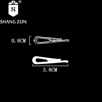 China Eco-friendly Material Hot Selling White 3.8CM Packaging Clips For Shirt Paper Clip Plastic Transparent Garment Accessories for sale