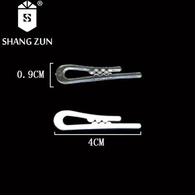 China Manufacturer 4CM Eco-friendly Material White Plastic Shirt Clips For Clothes Transparent Folding Shirt Clips Garment Packing Suspender Clips for sale