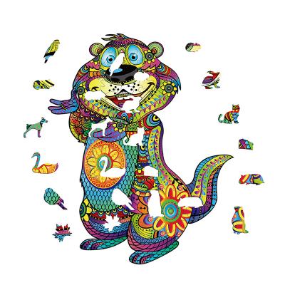 China Hot Product Wooden Jigsaw Toy A5 A4 A3 Cartoon Amazon Jigsaw Puzzle For Children Riddle Puzzle Animal Shape Wooden Jigsaw Puzzle for sale