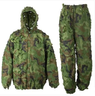 China Hunting Tactical Airsoft Suit 3D Camouflage Realistic Hunting Ghillie 3D Leaf Camouflage Leaf Camouflage Bionic Jungle Hunting Ghillie Suit Set for sale