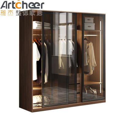 China (Size)Adjustable contemporary interior glass furniture wardrobe with brand original light luxury design for sale