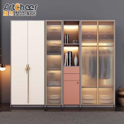 China (Height)Adjustable Mid Century Glass Walk In Bedroom Wardrobe Closet With Factory Price for sale