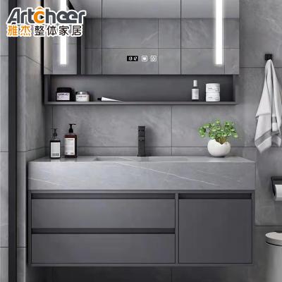 China Durable Bathroom Vanity With Modern Sink Design Set Marble Stone Top for sale