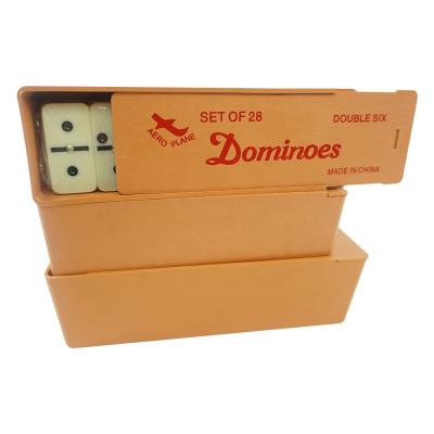 China Professional Design Melamine 28 Pcs Double Six Dominoes Set With Plastic Box From Factory for sale