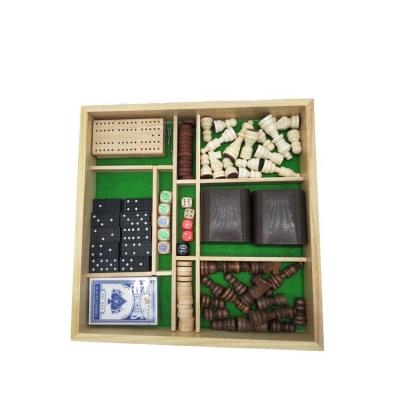 China Eco-Friendly 7 In 1 Game Set With Wooden Box Chess And Domino And Dice Set From Manufacture For Exporters for sale