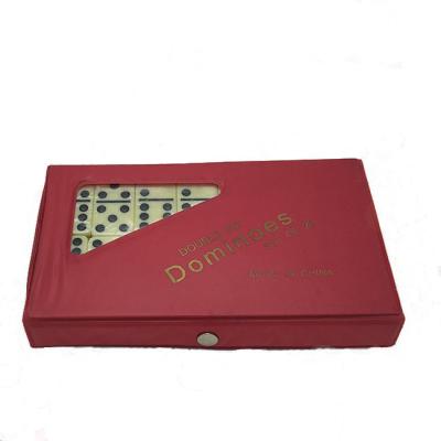 China Melamine Melamine Puerto Rico Domino Tiles With Ivory Double Six Set Of 28 Dominoes In PVC Box for sale