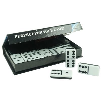 China New Melamine Domino Double Six-Black&White Two-Tone MESAs Colored Dominoes Pattern 5010 Game Set With Carton Packing for sale