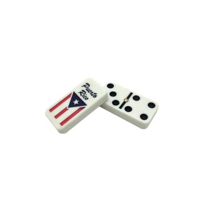 China Popular Custom Melamine Double Six Dominos Set Puerto Rico With Standard Domino Size 50mm*25mm*10mm For Table Game Game for sale