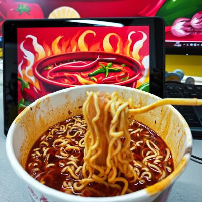 China 203 gramos de fideos instantáneos con sabor a olla caliente y ingredientes vegetales en venta