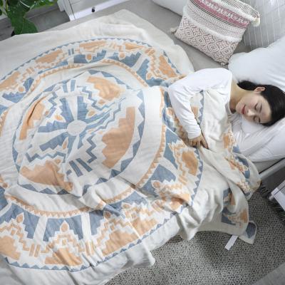 China Six Layer Pure Cotton PORTABLE High Density Comforters Washing Gauze Bath Jacquard Towel Cover for sale