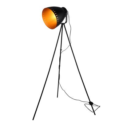 China DIY/Easy to Disassemble and Assemble China to Make Nordic Iron E27 40W Black Gold Corner Stand Modern Decorative Standing Tripod Floor Lamp for Living Room Hotel for sale