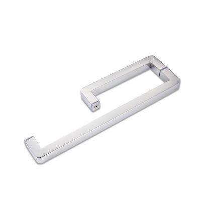 China Modern glass square type 3 hole door pull handle for shower room factory price glass door handle for sale