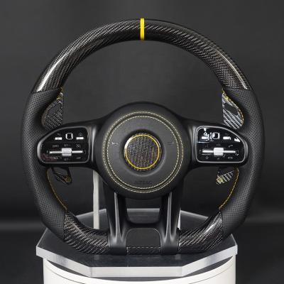 China Motion fitted for Benz w205 w213 GLE GLS W219 W204 W222 S500 S320 S300 S400 w212 AMG carbon fiber steering wheel with magnetic paddle shifters for sale