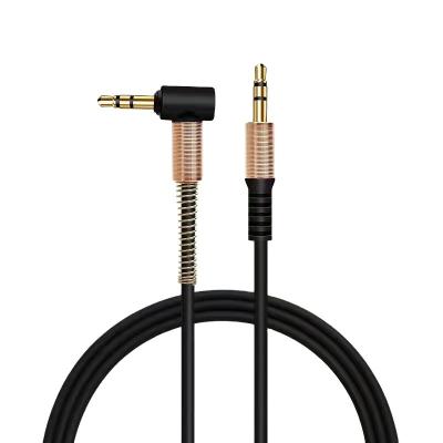 China Mobile Phone Types Hot Sale XF-09 1M Elbow Audio Cable 3.5 to 3.5 Male to Car AUX. male spring to save line mobile phone speaker connector for sale