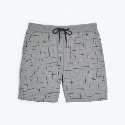 China Custom Print Cotton Anti-wrinkle Graphic Polyester Gray Gym Mens Cargo Sweatshorts for sale