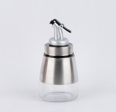 China TW637TP 160ml kitchen oil jar glass oil dispenser with stainless teel casing for sale