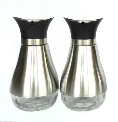 China TW740A 380ml Kitchen Oil Vinegar Glass Bottle With Metal Wrap for sale