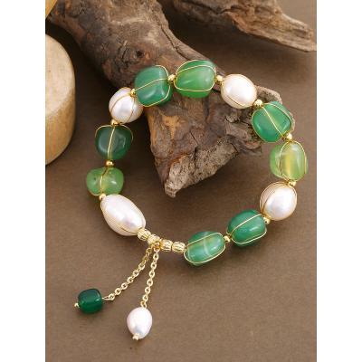 China Vintage New Jade Bracelet Adjustable Pearl Bracelet Weihao Luxury Natural Freshwater Pearl Bracelet for sale