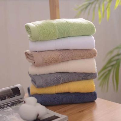 China Rectangle Egyptian Cotton Plain Child Safe Satin Thickened Towel Set For Home Hotel for sale