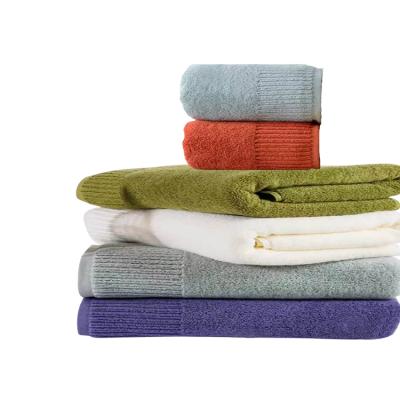 China Wholesale Child Safe Single Vertical Bar Thickened Large 100% Cotton Bath Towel Set for sale