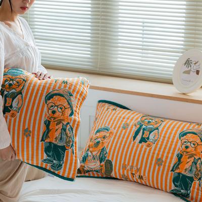 China Vogue Cartoon Anti-Static Floral Designs Print 100 Cotton Kids Baby Pillow Case Sets For Bedroom for sale