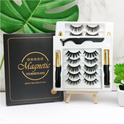 China Claire Beauty Magnetic Eyelashes Soft With Magnetic Eyeliner Kit 3D 5 Magnets Eyelash Kit With 5 Pairs Reusable False Eyelashe for sale