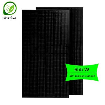 China solar system wholesale price solar panel home commercial power cable all black bipv 500w 650w 665w thin film solar panel for sale