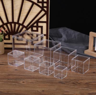 China Customized high quality aseptic solid plastic clear acrylic square candy box with lid for sale