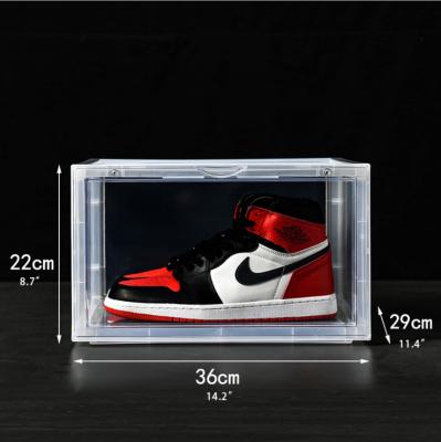 China Storage Stackable Sidefront Magnetic Sneaker Drop Shoe Box Storage Box, Storage Boxes and Bins Acrylic Detachable for sale